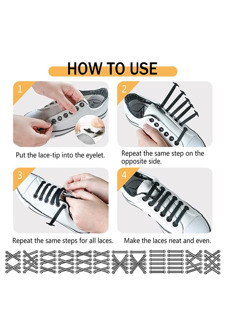 رباطات أحذية بدون عقد للأطفال، رباطات أحذية مرنة من السيليكون القابل للتمدد، رباطات أحذية سريعة الربط بدون عقد، مقاومة للماء ولا تحتاج إلى غسل، للأحذية الرياضية والأحذية الكاجوال - Image 5