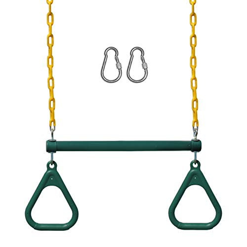 Jungle Gym Kingdom Swing Sets for Backyard, Monkey Bars & Swingset Accessories - Set Includes 18" Trapeze Swing Bar & 48" Heavy Duty Chain with Locking Carabiners - Outdoor Play Equipment (Blue) - Image 1