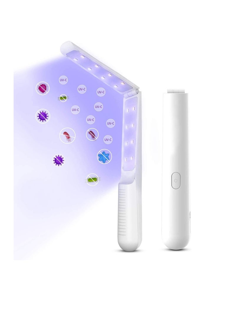 Generic - UV Light Sanitizer Wand, Portable UVC LED Disinfection Lamp, High Potency Handheld Foldable Rechargeable Germicidal Disinfection For Home, Office, Travel, (1pc, White) - Image 1