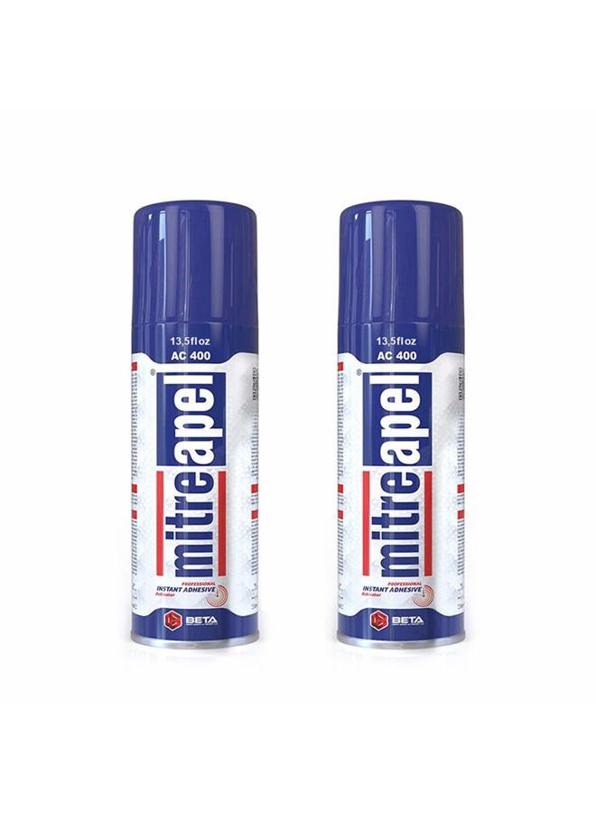 mitreapel Activator (2 x 13.5 fl oz) Spray Accelerator for CA Super Glues (2 Pack) - Image 1