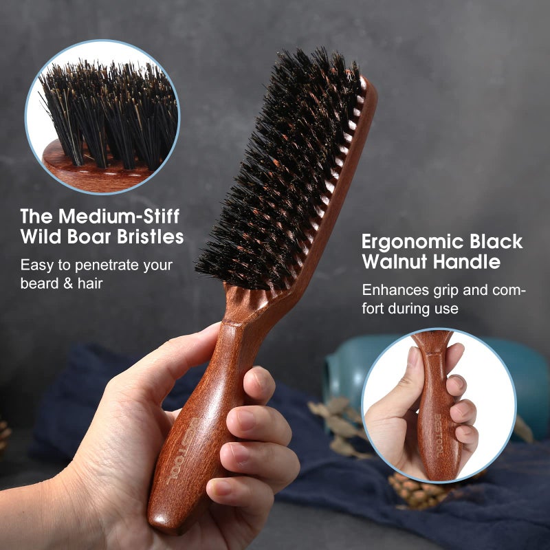 BESTOOL Hair Brush, Boar Bristle for Women Men, Detangling & Styling, Natural Bristles for Thin, Fine Hair - Image 3