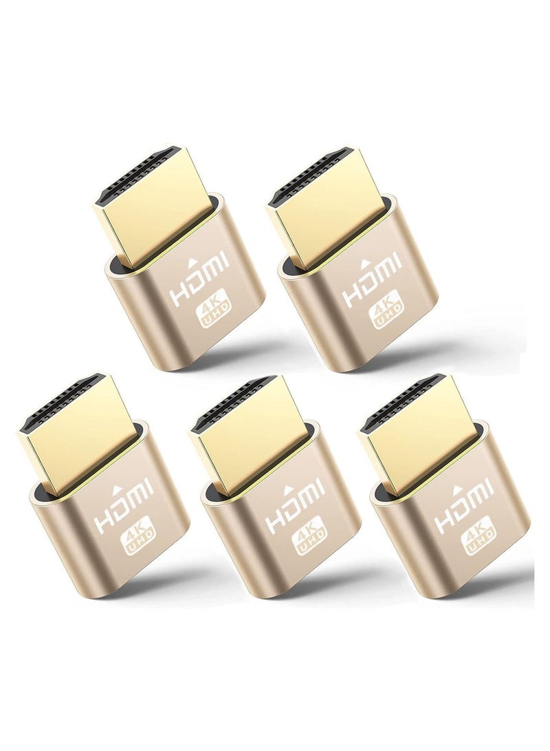 rayihni HDMI DUMMY PLUG 4K, 5PACK HEADLESS DISPLAY ADAPTER, VIRTUAL MONITOR DISPLAY EMULATOR FOR COMPUTER DESKTOP, SUPPORTS UP TO 3840X2160@60HZ, 1080@120HZ DVI EDID EMULATOR - Image 1