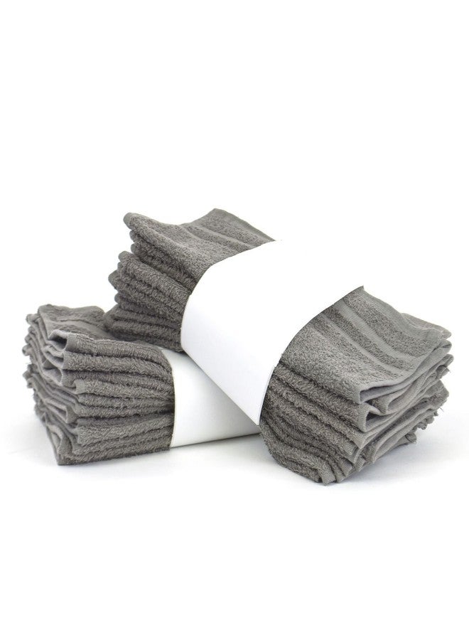 BC Bare Cotton Eco Cotton Washcloths - Cam Border - Gray - Set of 24 - Image 1