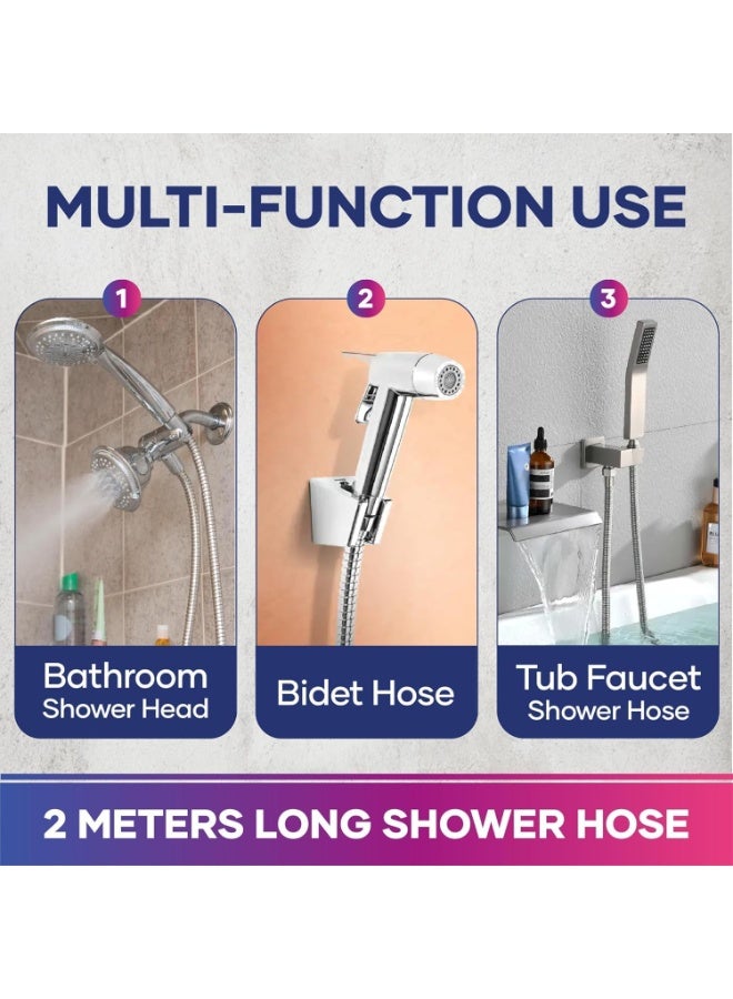 كورالبلو خرطوم دش بطول إضافي 1.5 متر: خرطوم دش مضاد للالتواء 360 درجة، مضفر مزدوج مقاوم للتسرب من الفولاذ المقاوم للصدأ 304، تصميم مضاد للتآكل مع قلب داخلي دوار من النحاس مقاس 1/2 بوصة - Image 5