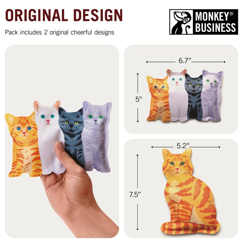 Monkey Business Icepadz Soft Ice Pack Set, 2 Reusable Ice Packs for Baby Bottles and Breast Milk, Slim Ice Pack for Cooler and Lunch Box, (Icepadz - Kitty) - Image 4