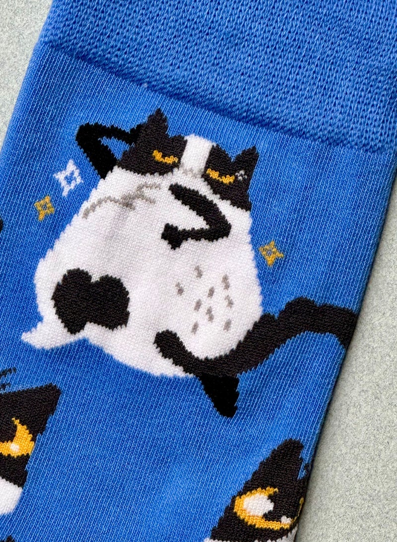 The Socks Hype 3 Pairs Cat Socks for Men Women - Comfortable Cotton Blend | Suitable for 35-42 Sizes | Playful Cat Design, Perfect for Cat Lovers - Image 4