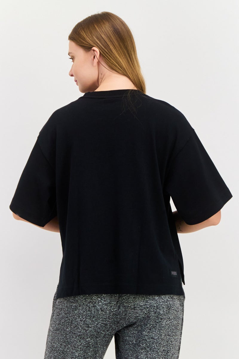 PUMA Women Sportwear Fit Short Sleeves Training Sweatshirt, Black - Image 3
