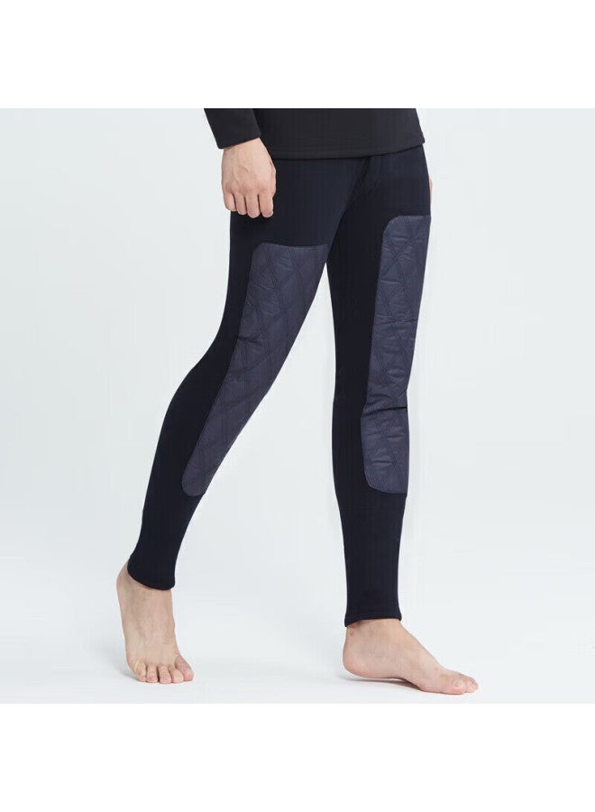 Easy and refreshing Yiershuang Autumn And Winter [4-layer Thickened] Men's Patch Knee Warmers, Fleece-lined Cotton Long Pants, Autumn Trousers For Men  - Image 2