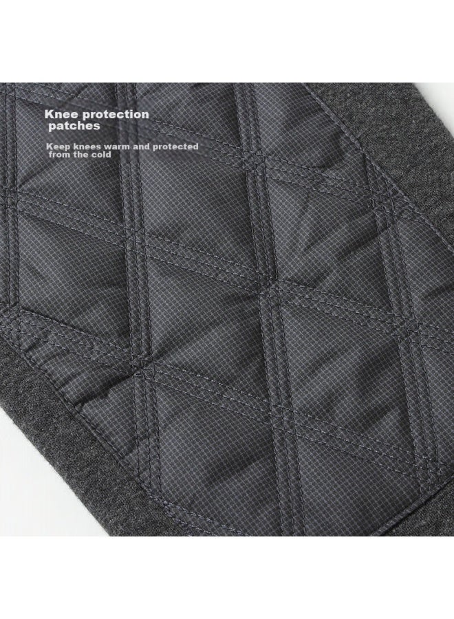 Easy and refreshing Yiershuang Autumn And Winter [4-layer Thickened] Men's Patch Knee Warmers, Fleece-lined Cotton Long Pants, Autumn Trousers For Men  - Image 5