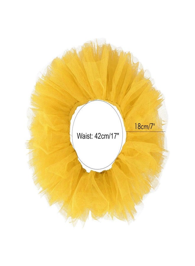 Angla 2pcs Flower Headband Tutu Skirt for Newborn Baby Girl (Yellow), Medium - Image 3