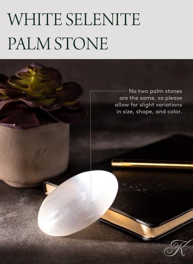 Kalifano Selenite Palm Stone - Worry Stone - Image 4