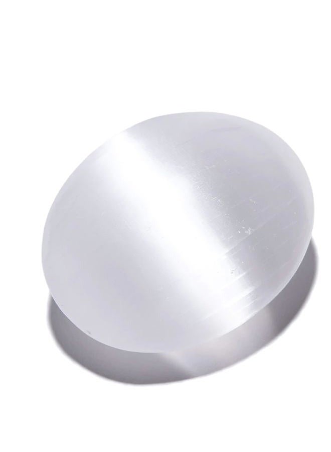Kalifano Selenite Palm Stone - Worry Stone - Image 1