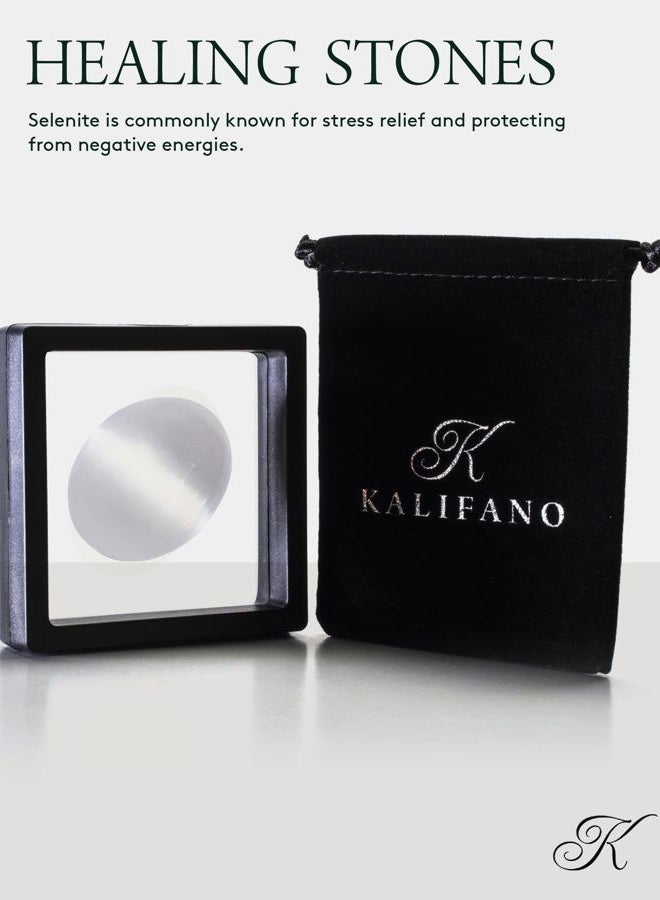 Kalifano Selenite Palm Stone - Worry Stone - Image 2