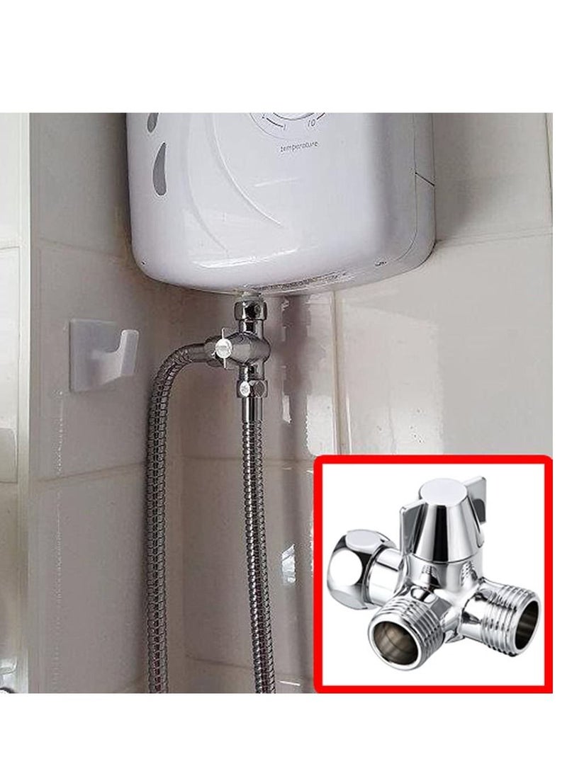 SYOSI - Diverter, Solid Brass Shower Arm Diverter Valve,Handheld Shower and Shower Head Shower Arm 2-Way Diverter for Handshower Universal Component, Replacement Par - Image 1