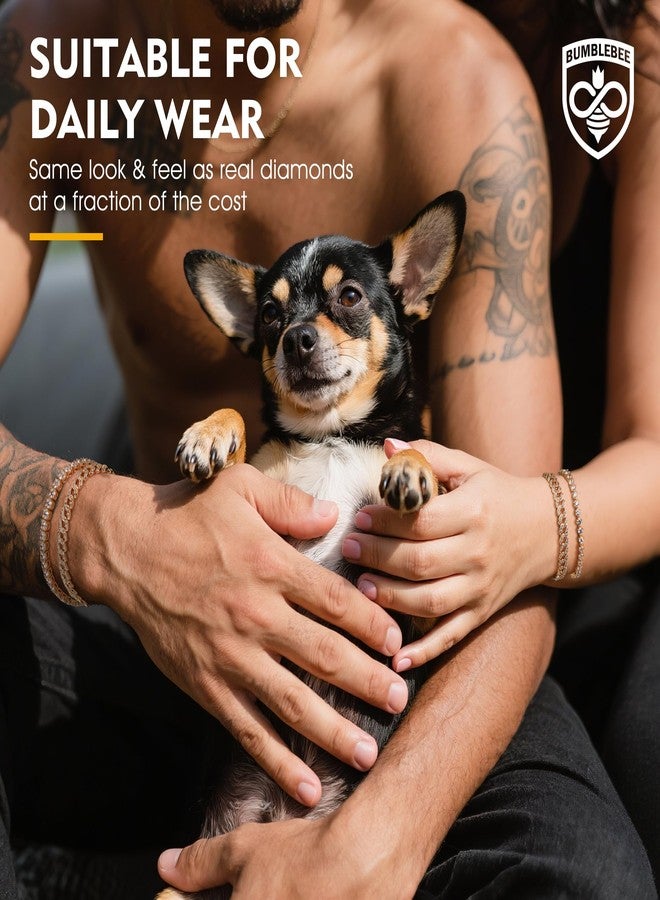 بامبل بي سوار تنس مصنوع يدويًا بتصميم النحلة للنساء، مطلي بالذهب عيار 14 قيراطًا، مرصع بـ 12.96 قيراطًا من الزركونيا الإيطالية المصنعة في المختبر من الدرجة 5A - مضاد للحساسية، قابل للتعديل من 6 إلى 7.5 بوصة، هدية مجوهرات للزفاف والذكرى السنوية وأعياد الميلاد والكريسماس، 6 - Image 4