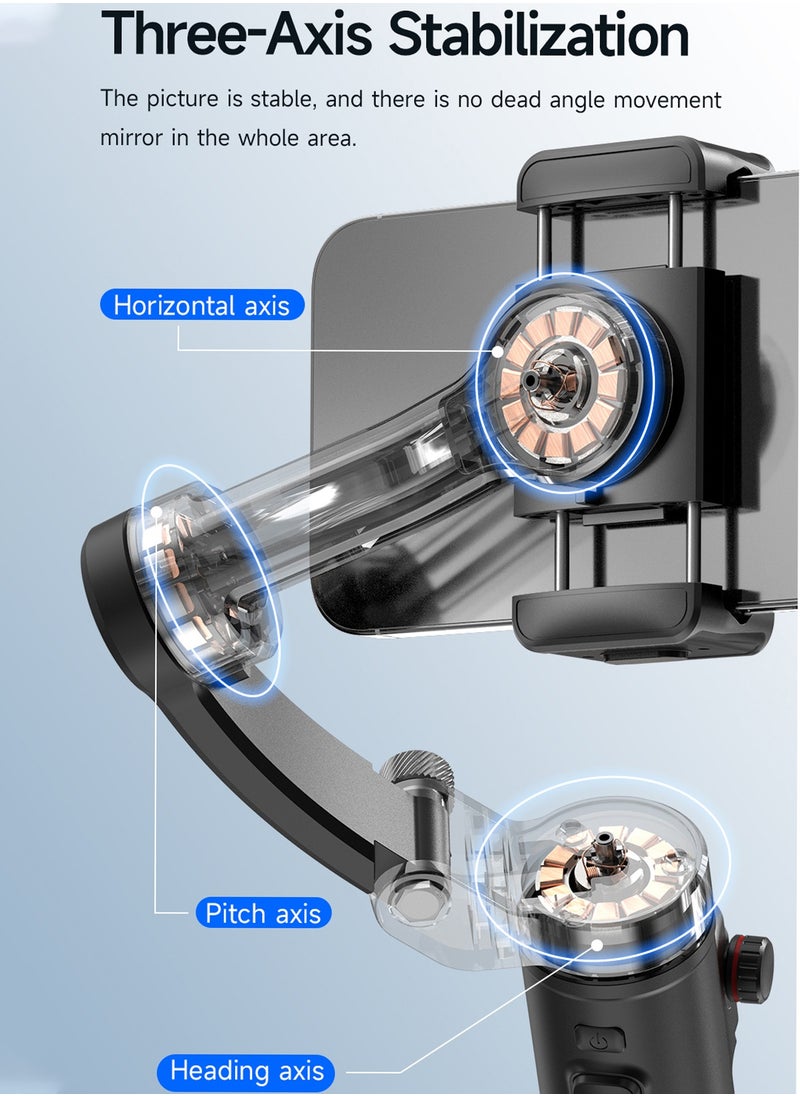 TOKQI - Handheld 3-Axis Gimbal Stabilizer for Phone Vlog Gimbal Anti-Shake with Detachable Remote Control Mini Tripod Max. 280g Payload Replacement for iPhone 16/15/14/13/12 Android Phones - Image 1