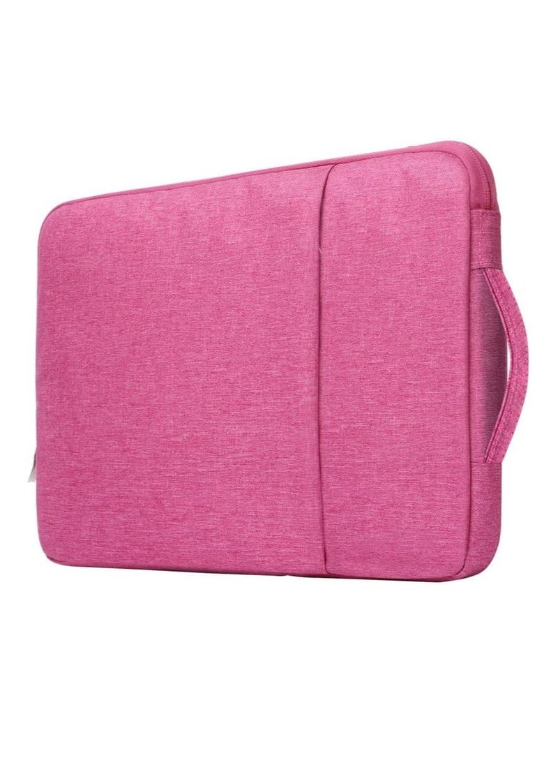 Generic Laptop Sleeve Bag Compatible with MacBook Air 13 inch A2337 M1 A2179 A1932 2018-2022/Pro 13 M2 M1 A2338 A2251 A2289 A2159 A1989 A1706 A1708, Polyester Vertical Case with Pocket (Pink)  - Image 1