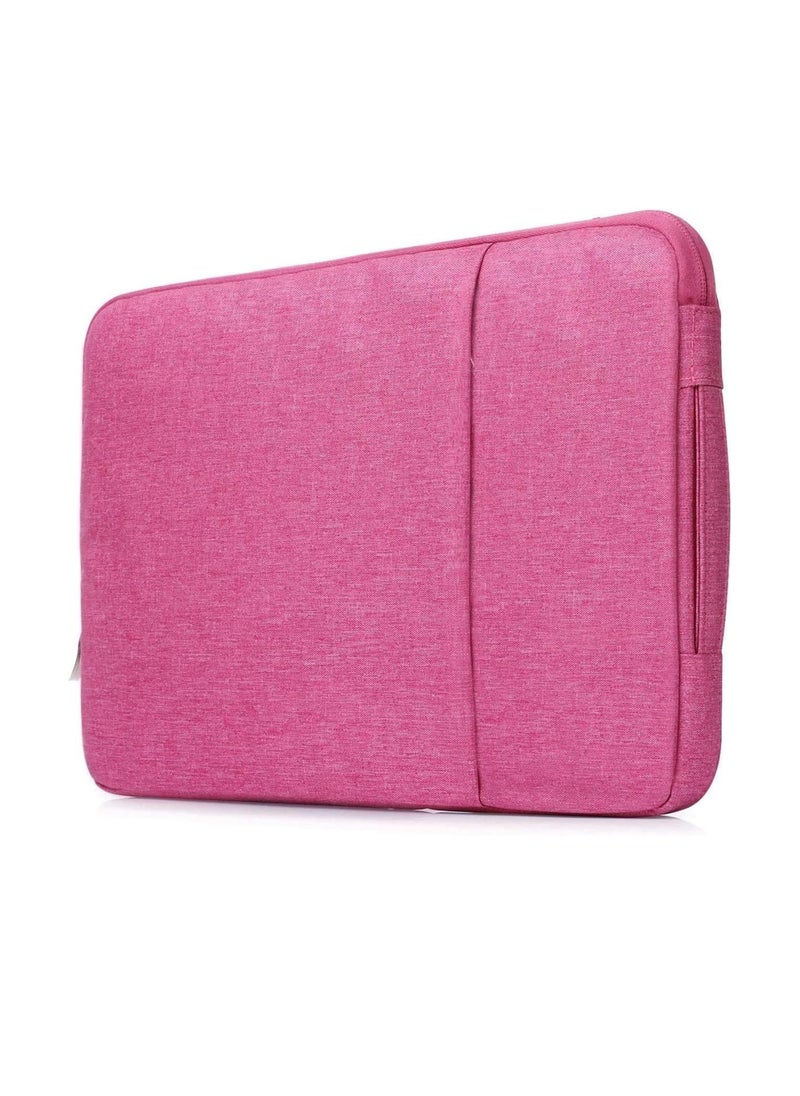 Generic - Laptop Sleeve Bag Compatible with MacBook Air 13 inch A2337 M1 A2179 A1932 2018-2022/Pro 13 M2 M1 A2338 A2251 A2289 A2159 A1989 A1706 A1708, Polyester Vertical Case with Pocket (Pink) - Image 1