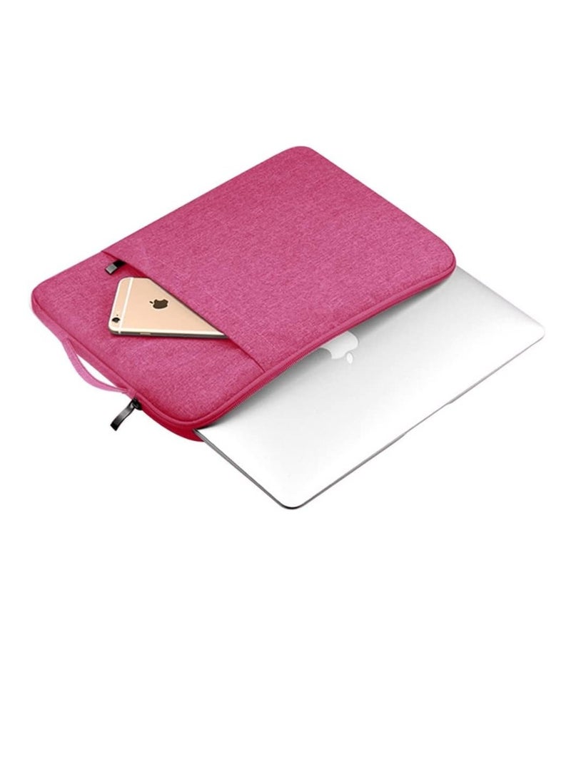 Generic Laptop Sleeve Bag Compatible with MacBook Air 13 inch A2337 M1 A2179 A1932 2018-2022/Pro 13 M2 M1 A2338 A2251 A2289 A2159 A1989 A1706 A1708, Polyester Vertical Case with Pocket (Pink)  - Image 3