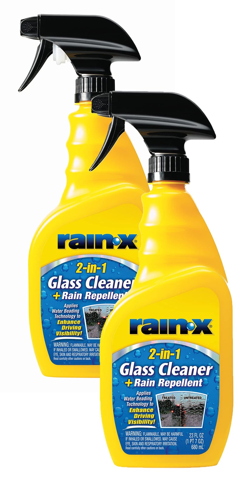 Rain-X راين-إكس 5071268-2 منظف زجاج 2 في 1 ومقاوم للمطر، 23 أونصة (عبوة من 2) - Image 1
