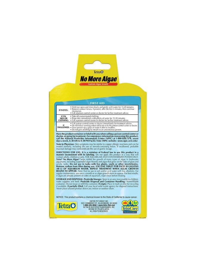 No More Algae Tablets, 8 Tablets, Controls Algae In Aquariums