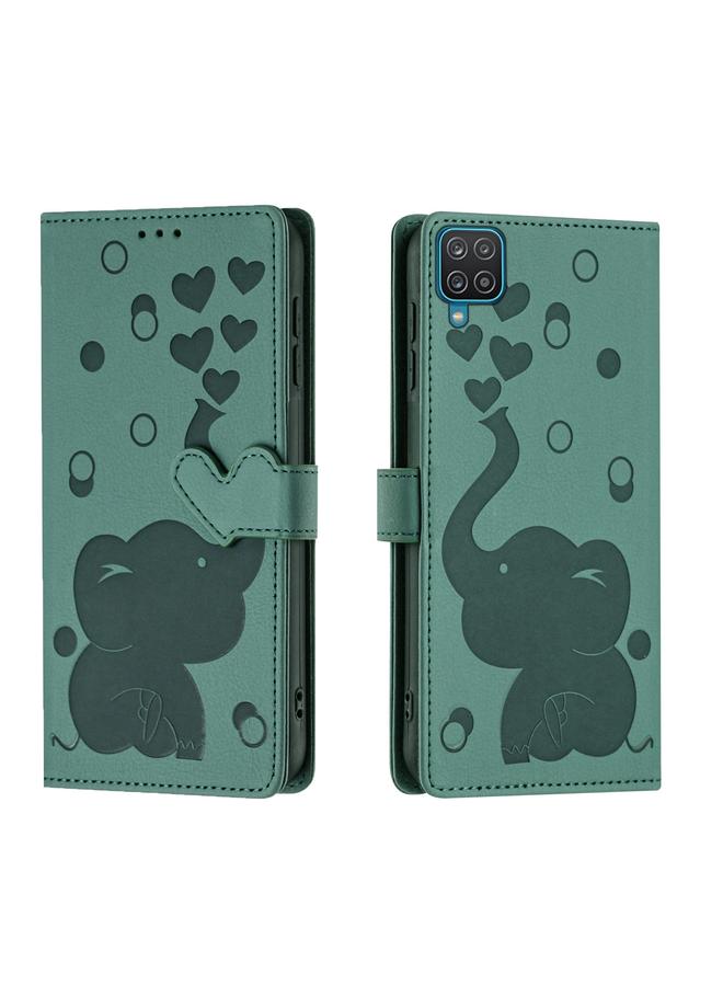 S-TOP Case For Samsung Galaxy A42 5G Cartoon Elephant Embossed Leather Phone Case - Image 1