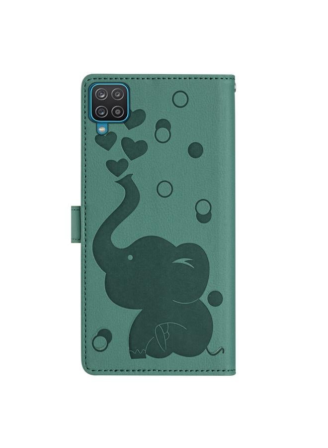 S-TOP Case For Samsung Galaxy A42 5G Cartoon Elephant Embossed Leather Phone Case - Image 4