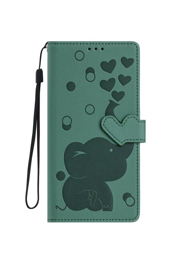 S-TOP Case For Samsung Galaxy A42 5G Cartoon Elephant Embossed Leather Phone Case - Image 3