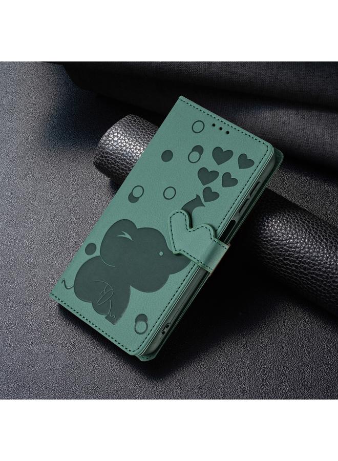 S-TOP Case For Samsung Galaxy A42 5G Cartoon Elephant Embossed Leather Phone Case - Image 2