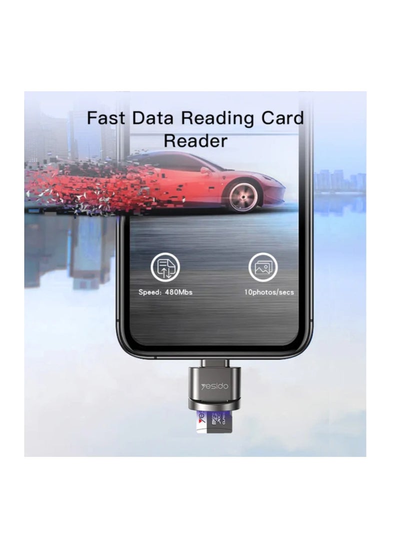 Yesido - High Speed Transmission Micro SD Card Reader for iPhone - Image 1