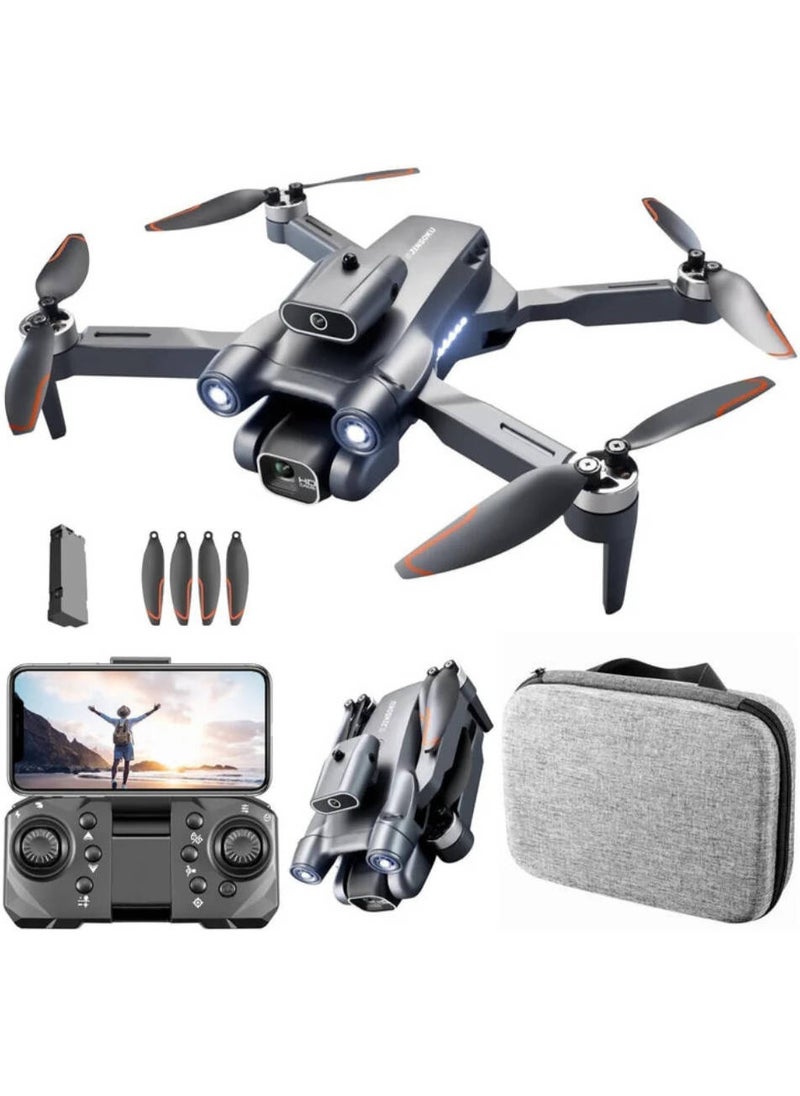P12 Pro Drone with Dual Camera and FPV Live Streaming | 4K Front + 1080P Bottom HD Lens with 120° Wide-Angle View | Gesture and Voice Control | One-Key Takeoff and Landing | Foldable, Lightweight, and Portable | Long Battery Life for Extended Flight Time | Easy-to-Fly RC Drone Toy for Beginners, Teens, and Hobby Flyers