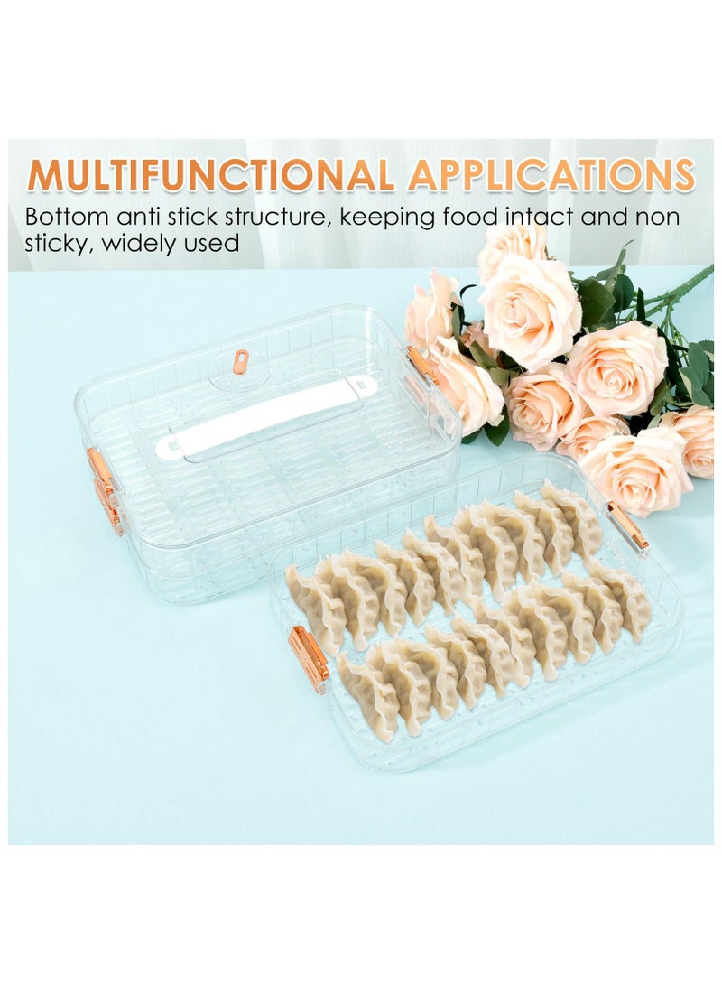 SYOSI Deli Meat Container, 3 Layer Bacon Storage Container, Time Recording Refrigerator Food Organizer Box with Snaps, Stackable Non Stick Airtight Keeper for Meat Bacon Dumpling Bread Fish Vegetable - Image 4