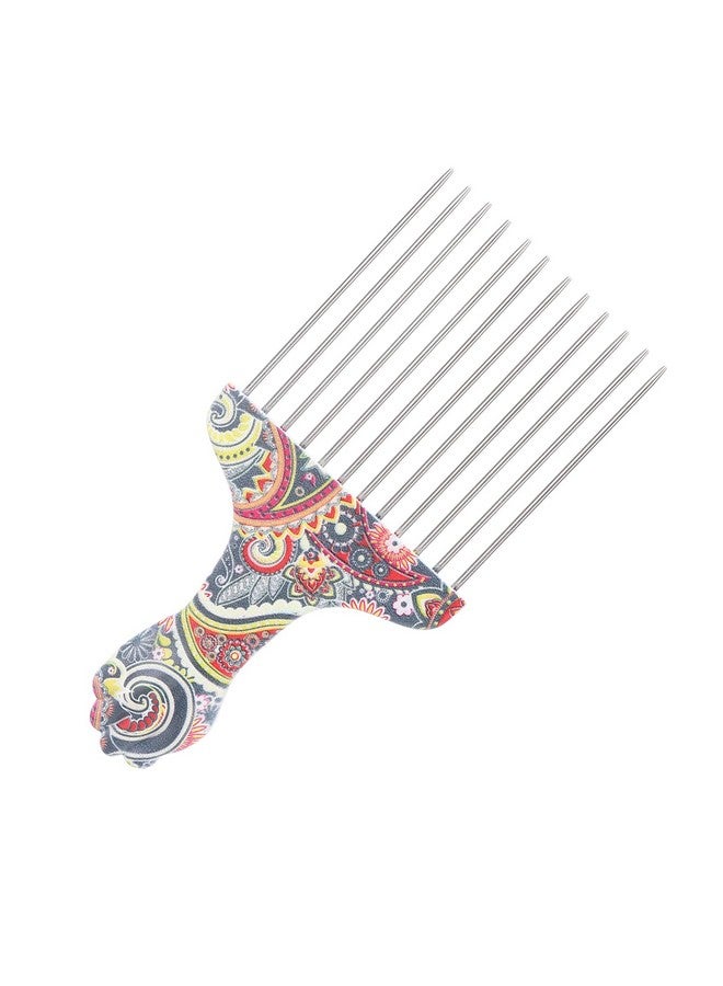 Yinhing Hair Pick, Professional Hair Pick Comb Afro Stainless Steel Hair Pick Comb for Women and Men, Picks for Afro Hair, Hair Comb for Hair Styling (Waist flower K4) - Image 5