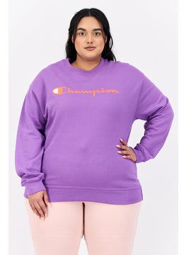 Champion Women Plus Size Long Sleeves Outdoor Sweatshirts, Purple  - Image 1