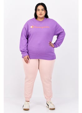 Champion Women Plus Size Long Sleeves Outdoor Sweatshirts, Purple  - Image 2