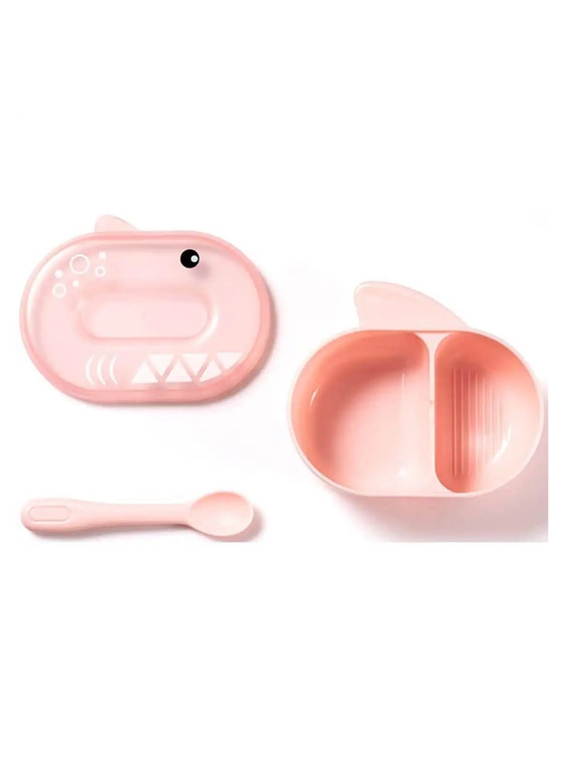 Luqu Feeding Bowl With Spoon Pink
