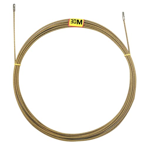 VGongTech 100ft Electrical Spring Wire Threader Fish Tape Fastener Cable Wire Puller Tool Upgraded 6 Cores Larger Leader Hole Electrician Threading Device - Image 1