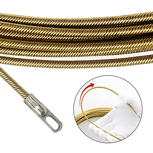 VGongTech 100ft Electrical Spring Wire Threader Fish Tape Fastener Cable Wire Puller Tool Upgraded 6 Cores Larger Leader Hole Electrician Threading Device - Image 2
