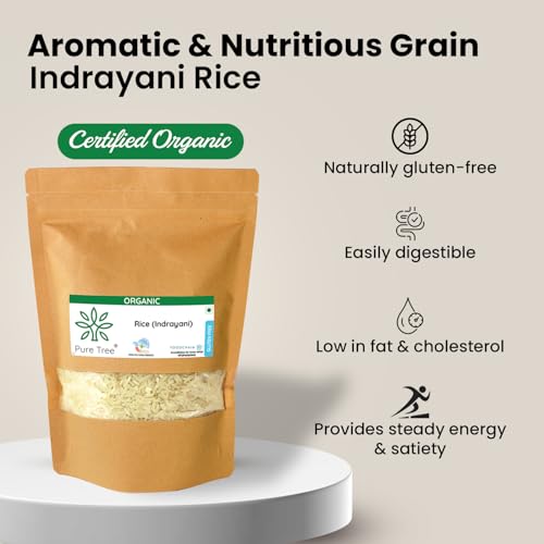 Pure Tree Certified Organic Indrayani Rice (White) | 850 g | Indrani Chawal | White Rice | Raw Rice Gluten Free Calorie - Image 3