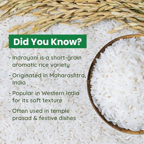 Pure Tree Certified Organic Indrayani Rice (White) | 850 g | Indrani Chawal | White Rice | Raw Rice Gluten Free Calorie - Image 5