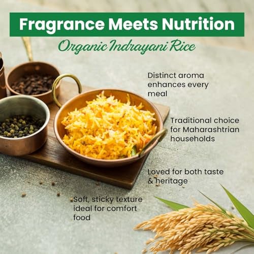 Pure Tree Certified Organic Indrayani Rice (White) | 850 g | Indrani Chawal | White Rice | Raw Rice Gluten Free Calorie - Image 4