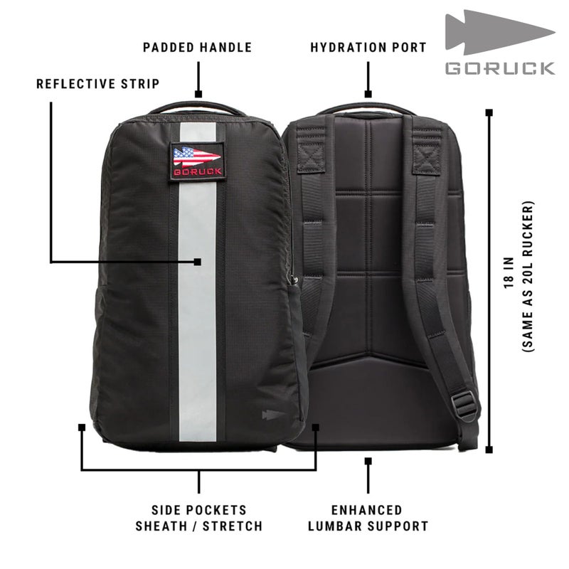 GORUCK Basic Rucker 17L Tactical Backpack â€“ Durable Rucksack & MOLLE Daypack â€“ Military Backpack for Men & Women - for Outdoor, Hiking, Training & Travel â€“ Black - Image 3