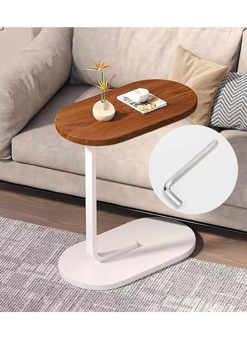 DubaiGallery Oval Coffee Table Decor, Contemporary Coffee Table, Portable Side Table, Small Side Table with Storage, Small Side Tables for Small Spaces  - Image 1