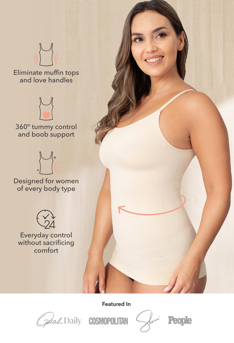 SHAPERMINT Womens Tops - Scoop Neck Cami Body Shaper for Women, Shapewear Tummy Control, Camisole Tank Tops for Women - Image 2