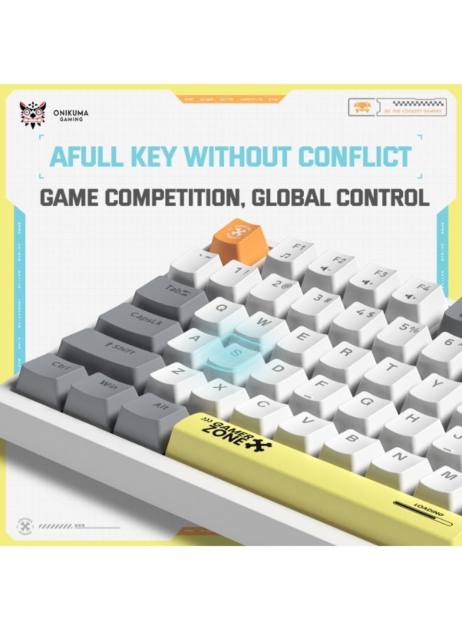 onikuma 82 Keys Tan Switch Mechanical Gaming Keyboard 75% Mini Wired Waterproof Backlit Silent White RGB Color Suitable for PC/Ps4/Xbox Gamers  - Image 5