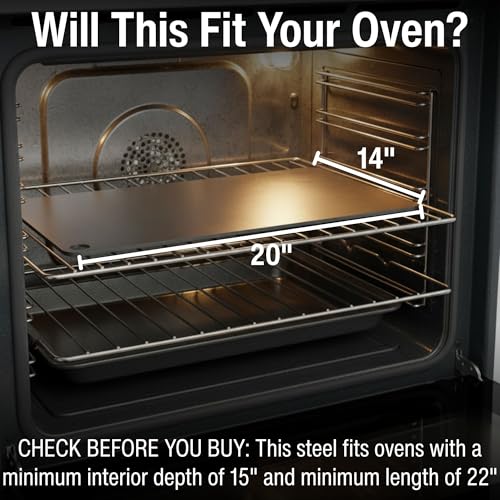 ThermiChef 14x20 Pizza Steel, 1/4" Thick, 19.2 lbs - Cooking Steel for Oven & Grill - Made in USA - Image 5