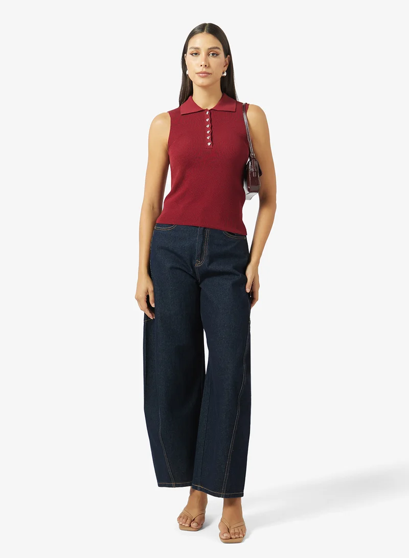 Vero Moda  Casual Sleeveless Polo Neck Sweater for Women | Best Price UAE