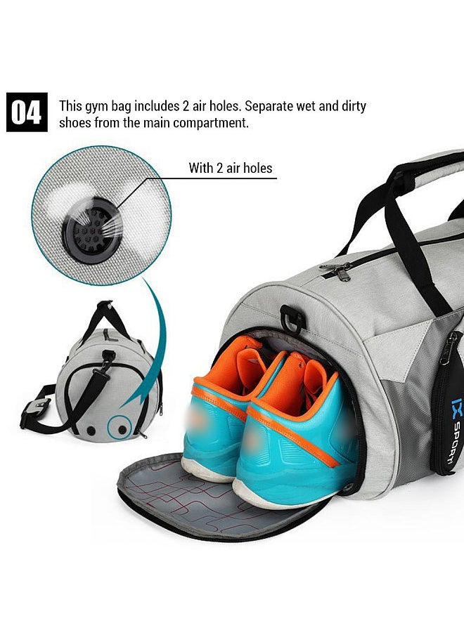 IX - Sports Duffel Bag Travel Gym Bag Small Fitness Bag with Shoe Compartments for Men Women - Image 1