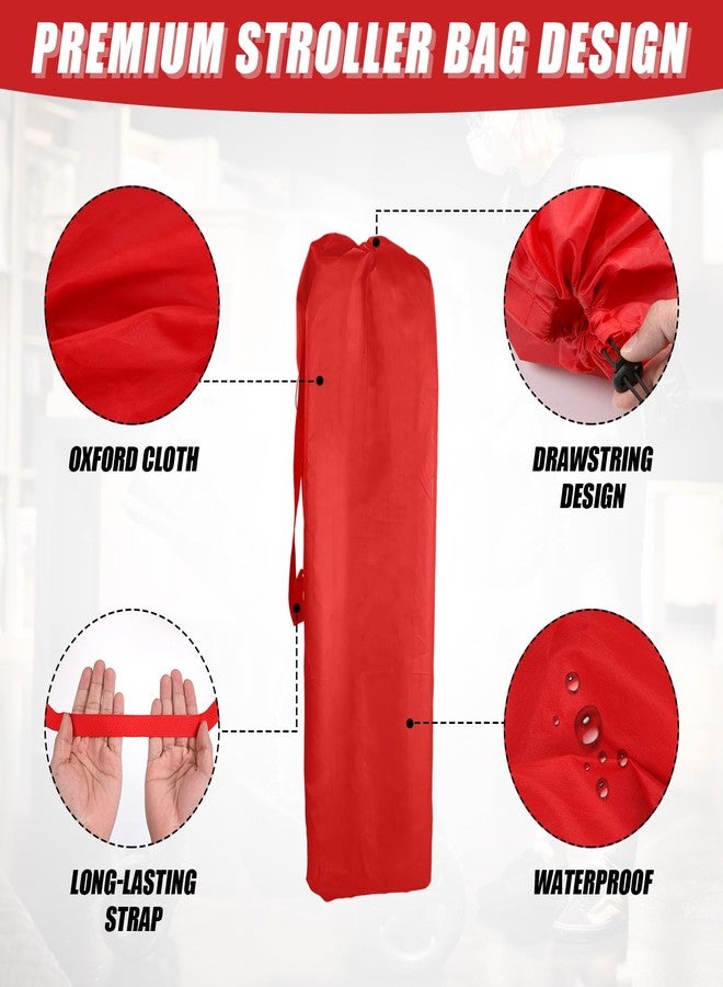 Lasuroa Stroller Bag for Airplane, Gate Check, Umbrella Stroller, Travel Bag with Handle, Waterproof, Portable, Red - Image 4
