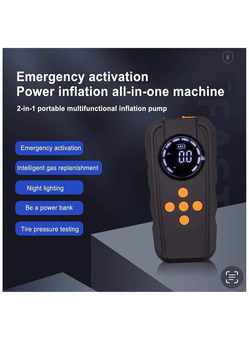 Generic Car Jump Starter & Inflatable Pump | 12V LED Display, Portable Charger, Quick Inflation, Lightweight Battery Booster for Cars, Motorcycles, Bikes, and E-bikes with Accurate Tire Pressure Monitoring  - Image 4